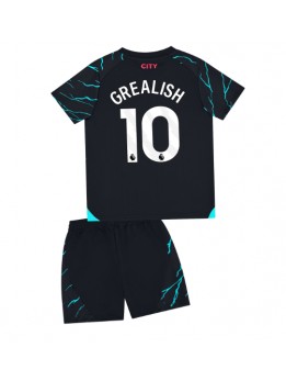 Billige Manchester City Jack Grealish #10 Tredjedraktsett Barn 2023-24 Kortermet (+ Korte bukser)